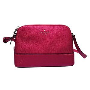NWT KATE SPADE HANNA PEBBLED LEATHER SHOULDER BAG IN DARK PINK - OS